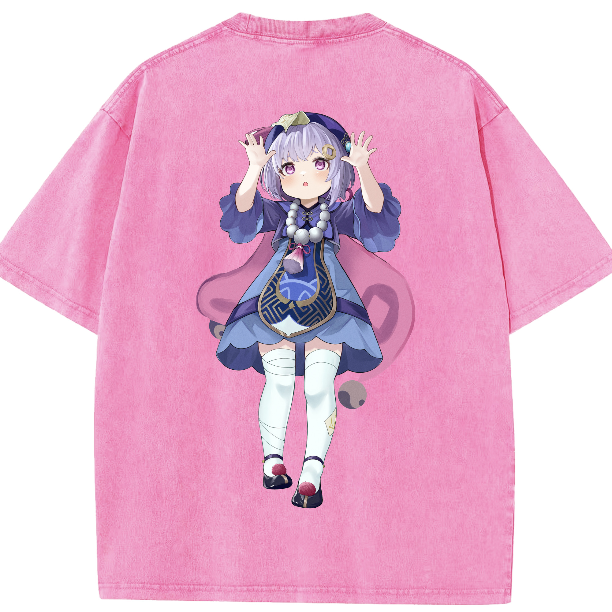 げんし神 七七 なな  genshin Nana 綿100% ヴィンテージ風 半袖Tシャツ（背面プリント）